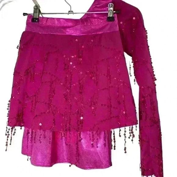 Cicci Barbie Dance Costume Large Child Hot Pink with Sequins - Picture 5 of 10